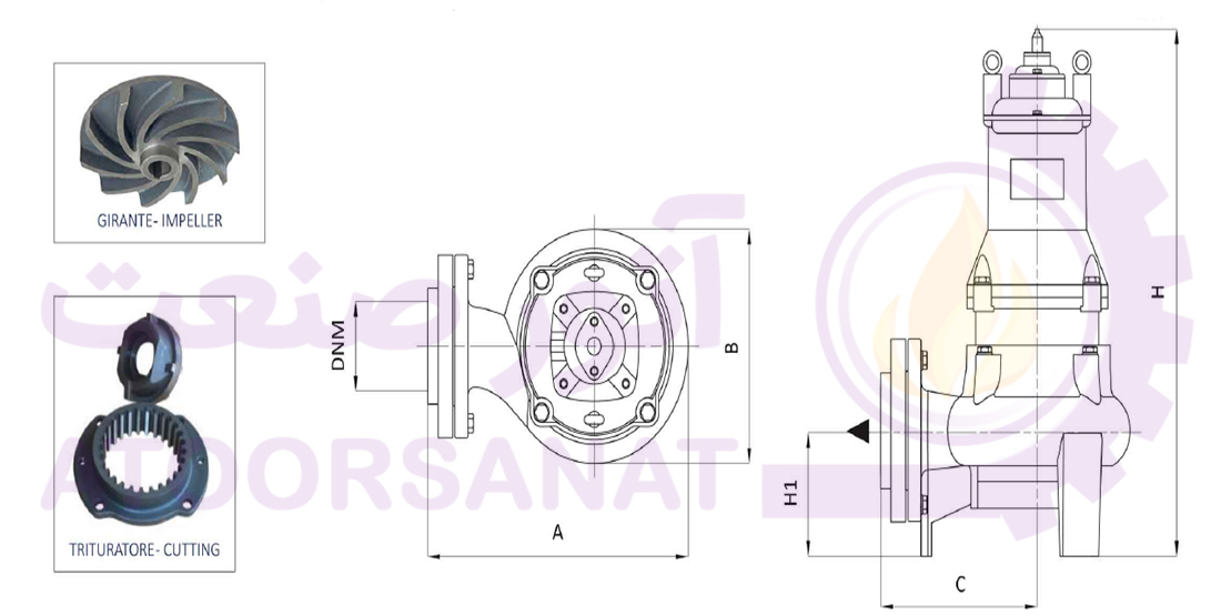 پمپ لجن کش خردکن دار 2 اینچ 30 متری سیستما ایتالیا Sistema TPT 500T