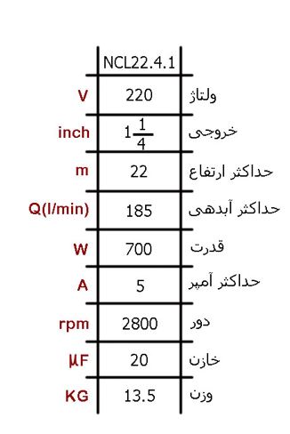 کفکش 1و1/4 اینچ 22 متری ان سی NCL 22.4.1