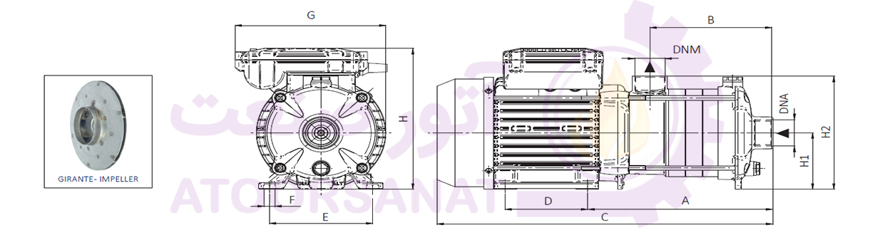 الکتروپمپ طبقاتی افقی سیستما ایتالیا Sistema MRX 4-6