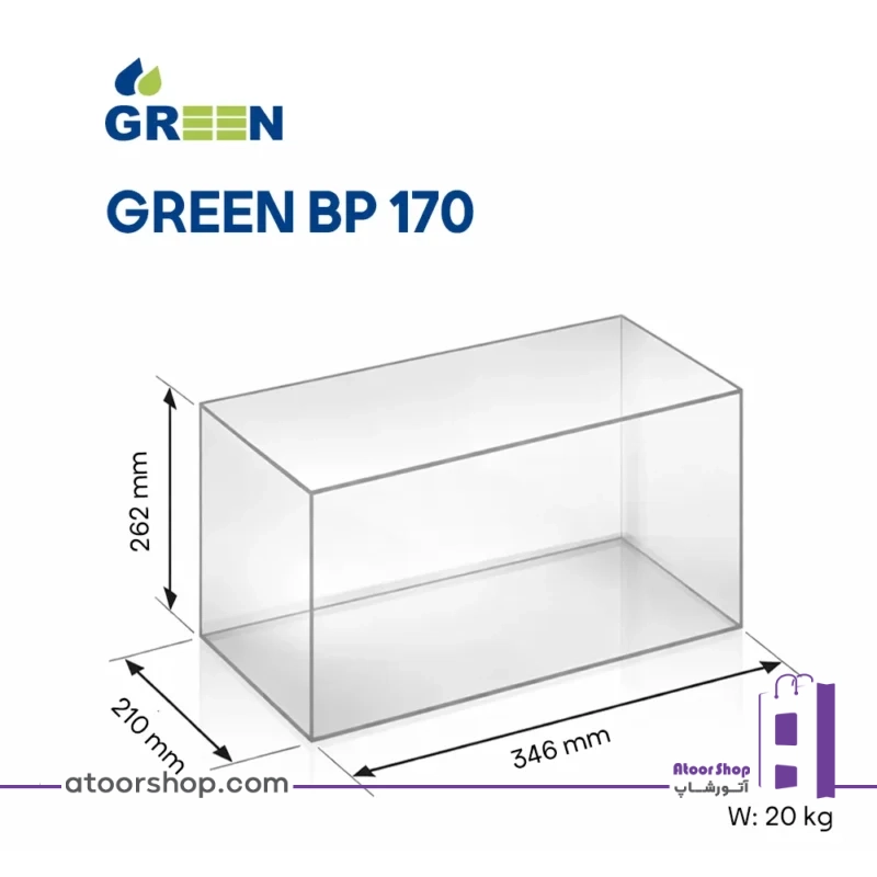 مشخصات فیزیکی پمپ آب خانگی GREEN BP170
