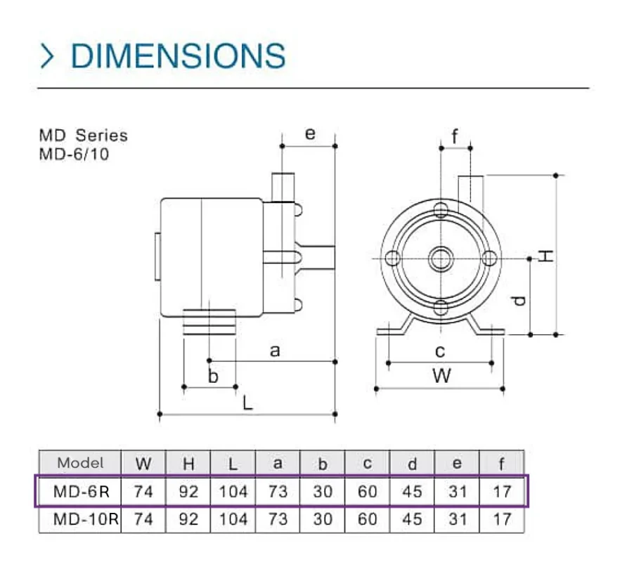 پمپ مگنتی Calmo MD-6R
