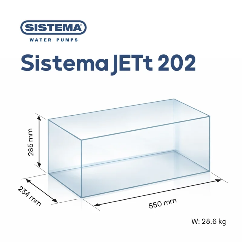 ابعاد بسته بندی الکتروپمپ جتی سیستما ایتالیا Sistema JETt 202