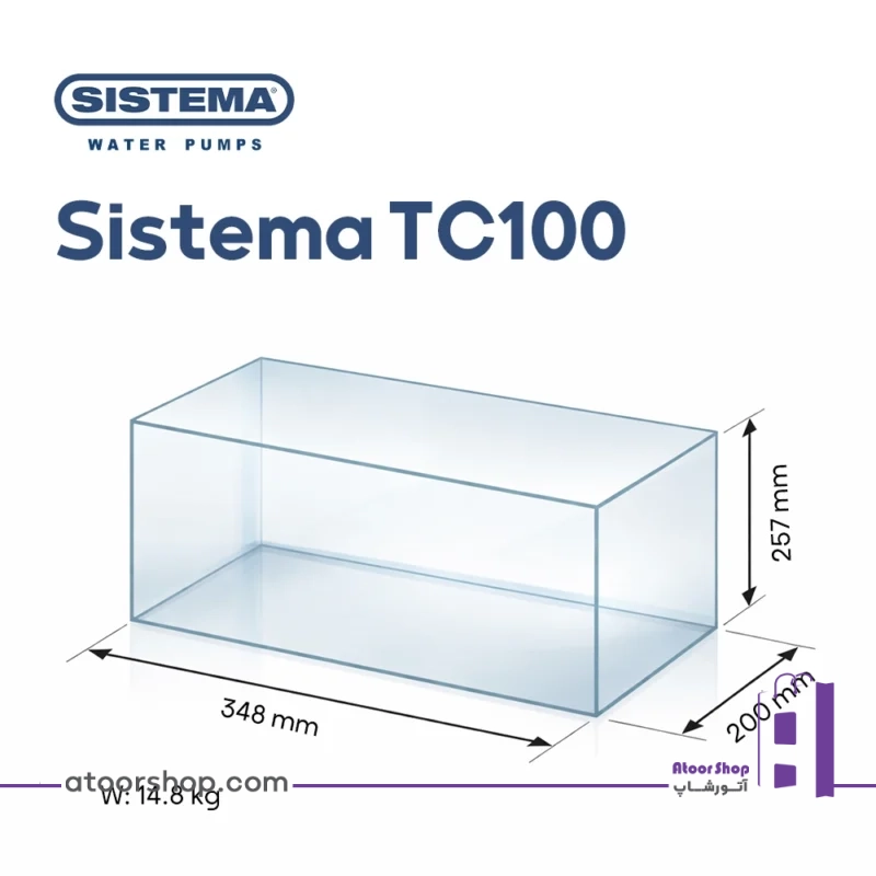 ابعاد پمپ آب بشقابی سیستما Sistema TC100