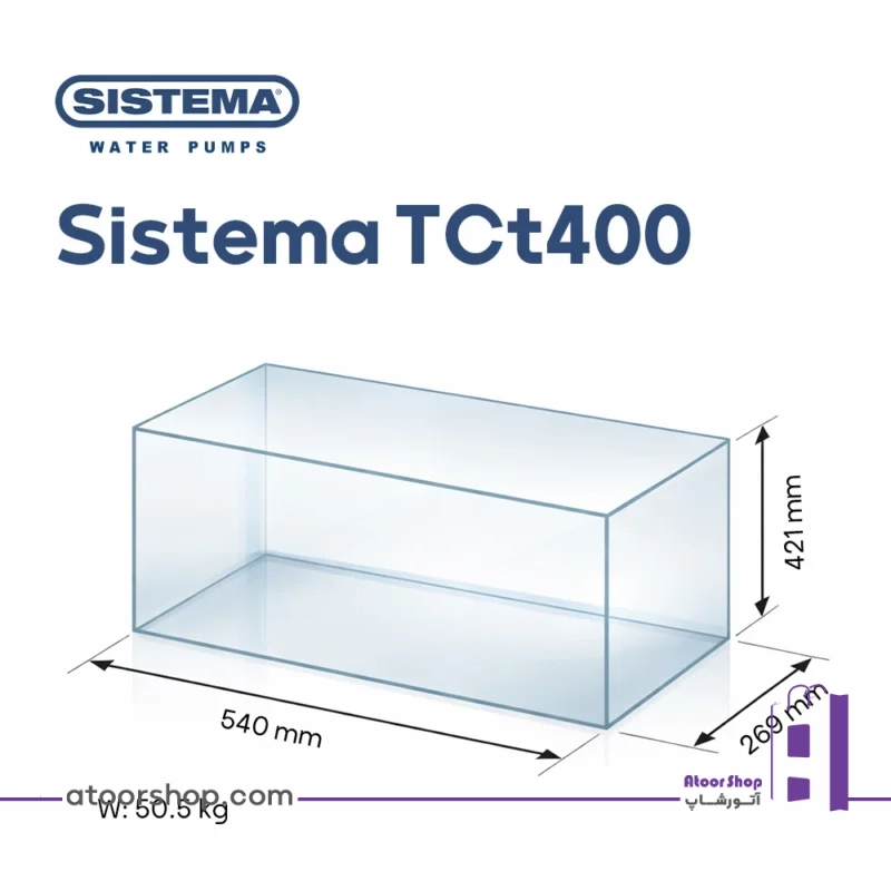 ابعاد و وزن پمپ آب بشقابی سیستما Sistema TCt400