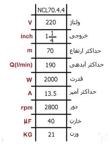 کفکش 1و1/4 اینچ 70 متری ان سی NCL 70.4.4