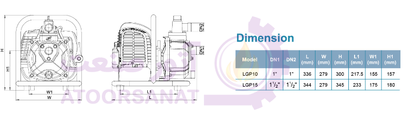 ابعاد lgp10