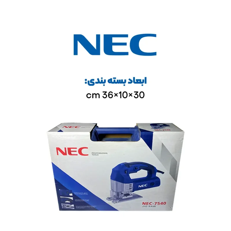 ابعاد بسته بندی اره عمودبر 6 دور گیربکسی دیمردار ان ای سی NEC 7540