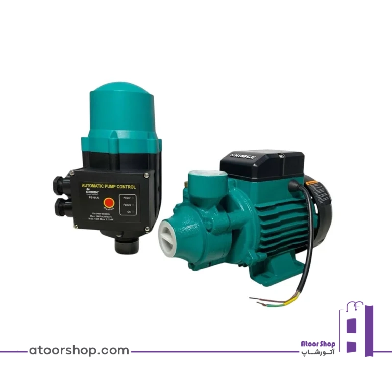 پکیج پمپ آب خانگی شیمجه QB60L1 با ست کنترل گرین ps01، مناسب ساختمان یک طبقه یک واحد زیر 100 متر